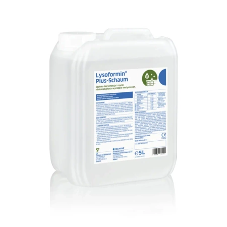 Bezalkoholowy płyn Lysoformin Plus-Schaum do szybkiej dezynfekcji delikatnych powierzchni 5l