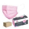 Kolorowa maseczka chirurgiczna medyczna 3-warstwy typ IIR różowa 50 szt x 24op