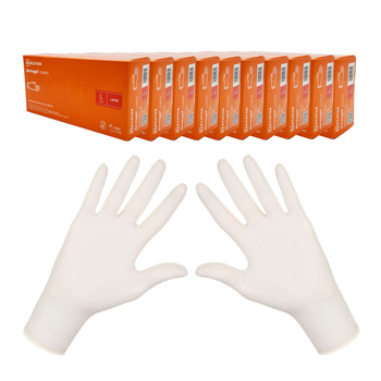 Rękawiczki lateksowe L Mercator Dermagel Coated 100szt karton 10op