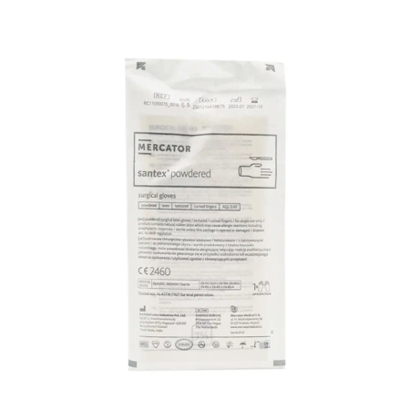 Rękawiczki chirurgiczne lateksowe sterylne 6.5 bezpudrowe Mercator Santex Powder-Free 1 para