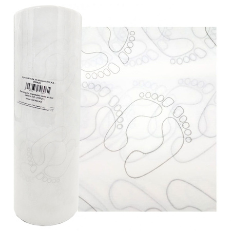 Podkład jednorazowy pod nogi mata podologiczna na rolce wzór stóp 100szt