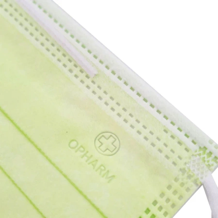 Kolorowa maseczka chirurgiczna medyczna 3-warstwy typ IIR limonkowa zielona 50 szt limonkowy