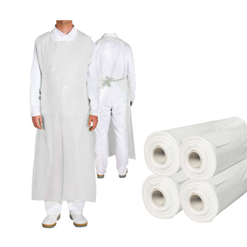 Fartuch foliowy wodoodporny biały 75cm x 120cm wiązany na troki (folia LDPE) 500szt