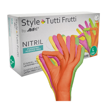 Rękawiczki nitrylowe L kolorowe Ampri Style Tutti Frutti 96sztuk