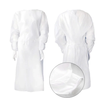 Fartuch kosmetyczny biały XXL z gumką, wiązany na troki (flizelina 20g) 100szt