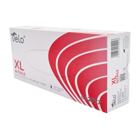 Rękawiczki nitrylowe XL niebieskie Velo 100sztuk