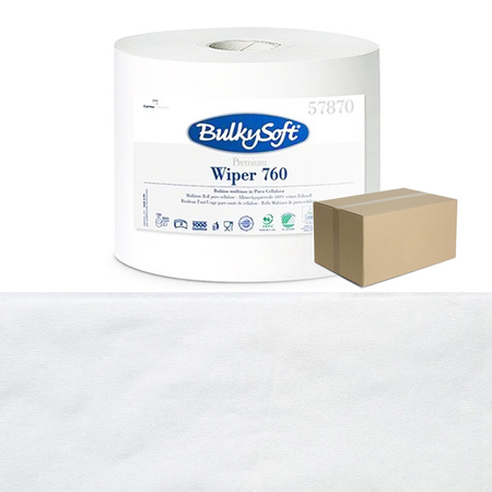 Czyściwo papierowe długie 760m kuchenne bez kleju 2 warstwy Bulkysoft Premium 12 rolek