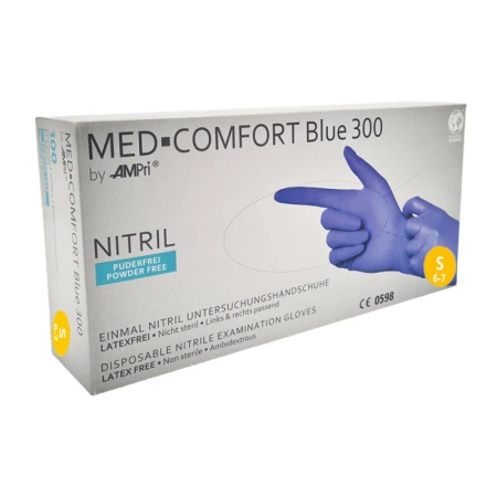 Rękawiczki nitrylowe S niebieskie Ampri Blue 300 100sztuk