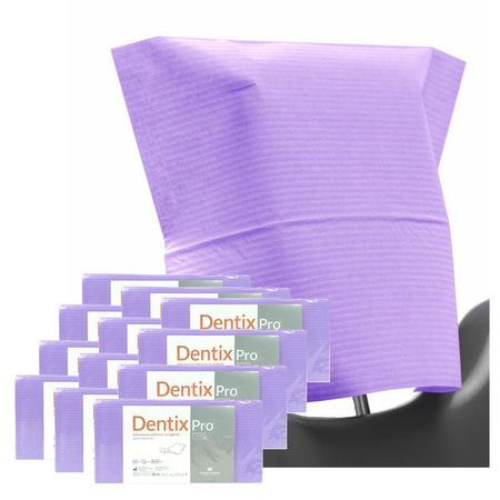Pokrowiec na zagłówek stomatologiczny 32cm x 28cm fioletowy podfoliowany 54g DentixPro 600szt