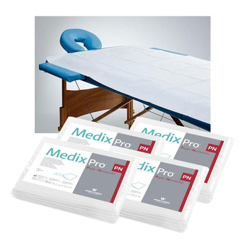 Prześcieradło jednorazowe 150cm x 210cm białe 40g MedixPro 20szt