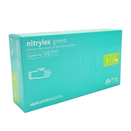 Rękawiczki nitrylowe S zielone Mercator Nitrylex Green 100sztuk