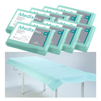 Prześcieradło jednorazowe 77cm x 210cm zielone podfoliowane 54g MedixPro 40szt