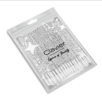 Aplikatory do błyszczyka -srebrno- biały, 50szt.