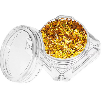 Nitki holograficzne do paznokci, ozdoba - 45, złote długie