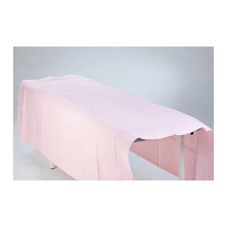 Prześcieradło jednorazowe 150cm x 210cm różowe podfoliowane 54g MedixPro 5szt