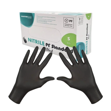 Rękawiczki nitrylowe czarne S Master Glove Nitrile PF Standard Black 100szt