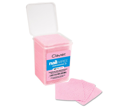 Waciki bezpyłowe perforowane w pudełku 200szt. - różowe