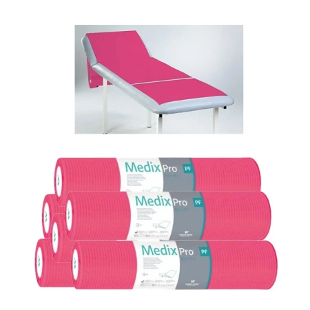 Podkład higieniczny na rolce 50cm x 50cm fuksja podfoliowany 54g MedixPro 480szt