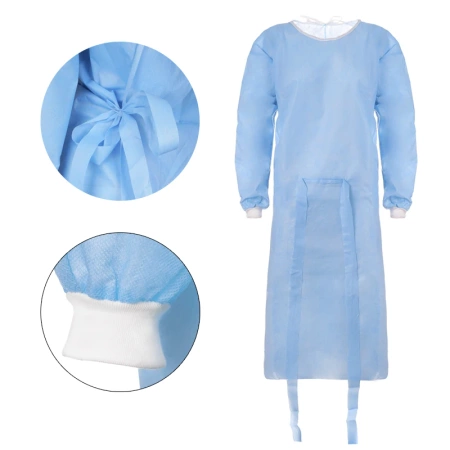 Fartuch jednorazowy niebieski XXL z mankietem (flizelina 24g) 10szt