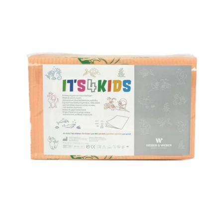 Podkład na przewijak dla niemowląt 50cm x 60cm morelowy podfoliowany 54g Its4kids 40szt