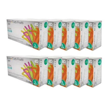 Rękawiczki nitrylowe L kolorowe Ampri Style Tutti Frutti 96sztuk karton 10op