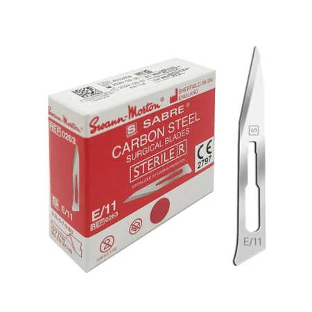 Ostrze chirurgiczne Sabre E/11 sterylne 100szt stal węglowa Swann-Morton