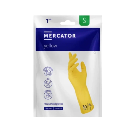 Rękawiczki gumowe S gospodarcze żółte lateksowe Ideall Yellow 1 para