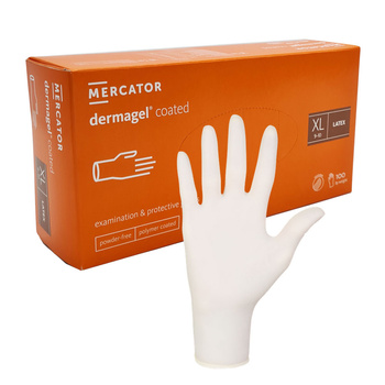 Rękawiczki lateksowe XL Mercator Dermagel Coated 100szt