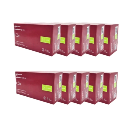 Rękawiczki lateksowe S niebieskie Mercator Ambulance High Risk 50szt karton 10op