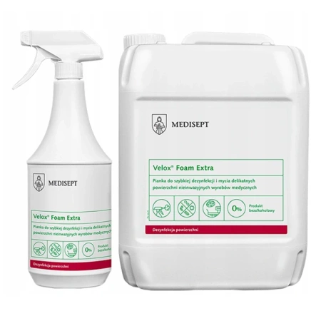 Pianka do szybkiej dezynfekcji i mycia delikatnych powierzchni Velox Foam Extra 1l