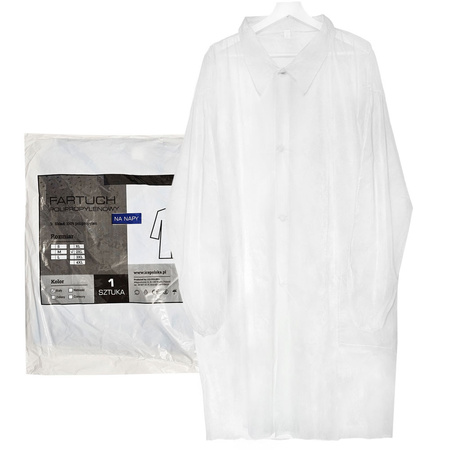 Fartuch jednorazowy biały XXL na napy (flizelina 22g) 1szt