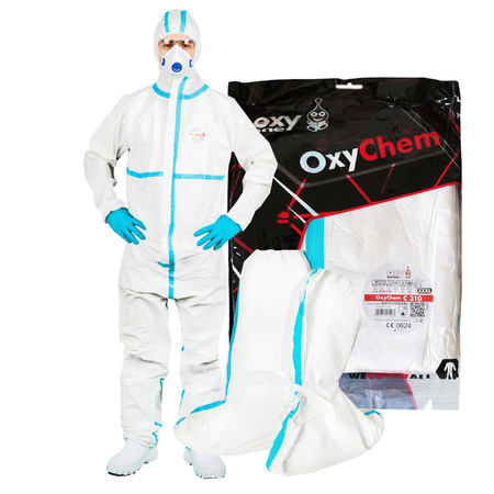 Kombinezon ochronny przeciwchemiczny XXXL OxyChem C310 + ochraniacze na buty wysokie