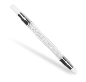 Silikonowy aplikator z kryształkami do zdobień, wcierania pyłków, do paznokci, manicure, Clavier