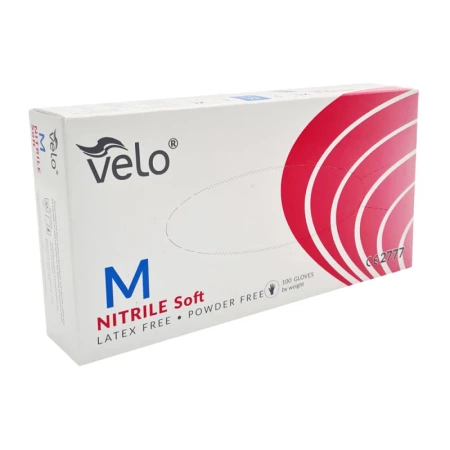 Rękawiczki nitrylowe M niebieskie Velo 100sztuk
