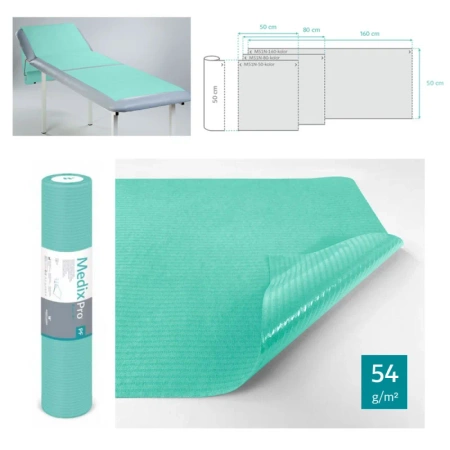 Podkład higieniczny na rolce 60cm x 50cm zielony podfoliowany 54g MedixPro 480szt