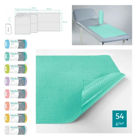 Podkład higieniczny na rolce 50cm x 50cm zielony podfoliowany 54g MedixPro 360szt