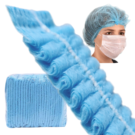 Czepek jednorazowy niebieski clip flizelina 12g 100szt