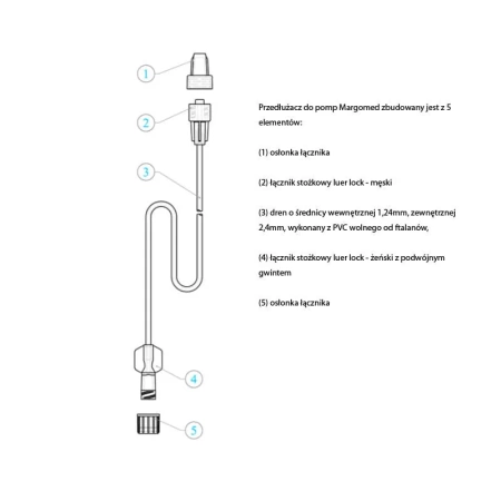 Przedłużacz do pomp infuzyjnych 90cm Margomed 1szt