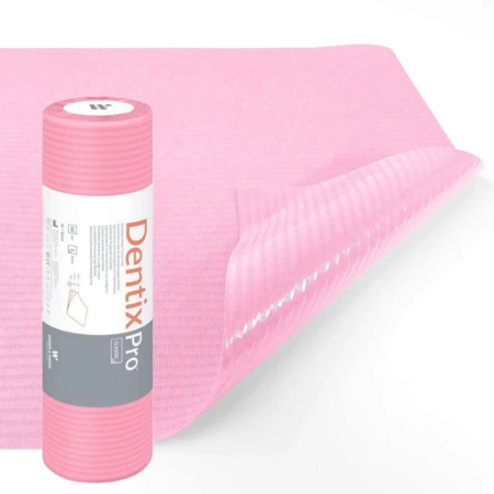 Serweta dentystyczna na rolce 33cm x 48cm różowa podfoliowana 54g DentixPro 40szt