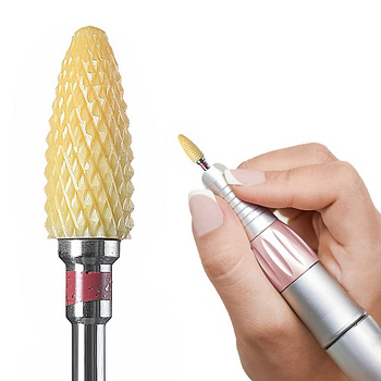 Frez żółty ceramiczny TIRCH CYLINDER F - stożek delikatny (czerwony)