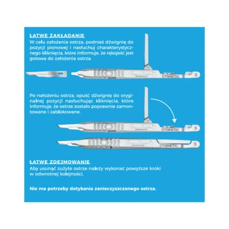 Ostrze chirurgiczne Cygnetic 20 do ortopedii sterylne 50szt stal nierdzewna Swann-Morton