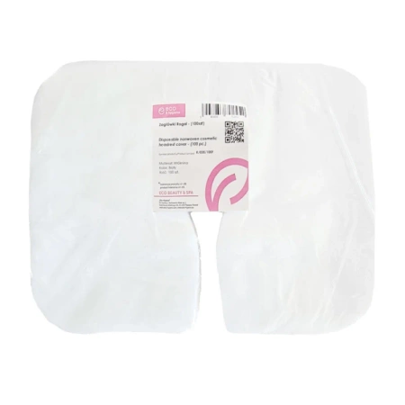 Podkład na zagłówek typu rogal 29cm x 36cm biała włóknina 100szt x 10op