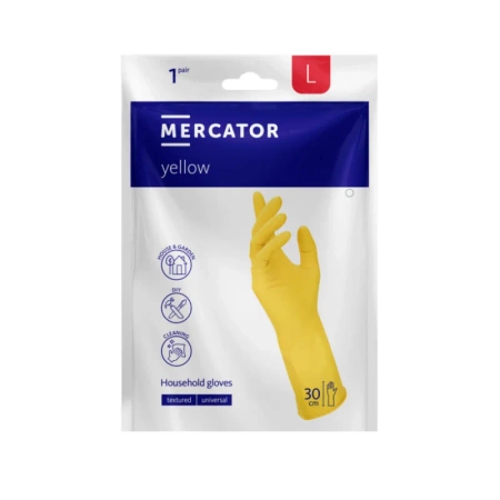 Rękawiczki gumowe L gospodarcze żółte lateksowe Ideall Yellow 1 para