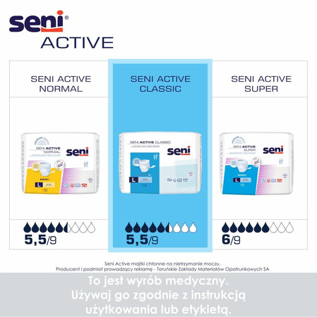 Majtki chłonne Seni Active Classic zakładane jak bielizna S 30 szt