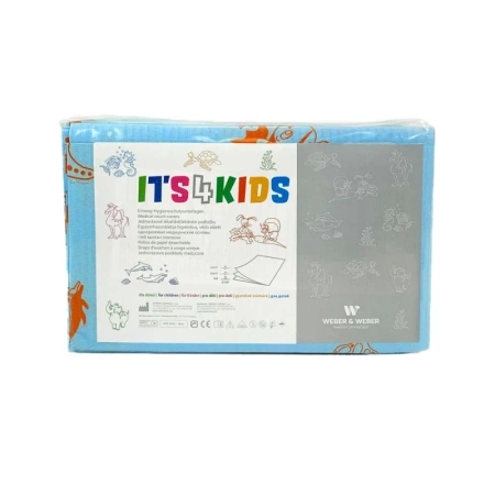 Podkład na przewijak dla niemowląt 50cm x 60cm niebieski podfoliowany 54g Its4kids 400szt