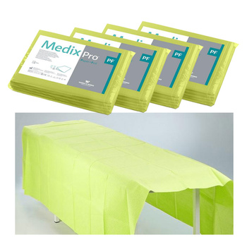 Prześcieradło jednorazowe 150cm x 210cm limonkowe podfoliowane 54g MedixPro 20szt