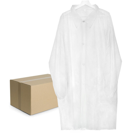 Fartuch jednorazowy biały XL na napy (flizelina 22g) 100szt