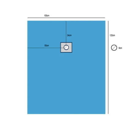 Serweta operacyjna jałowa do zabiegów laryngoskopowych dzieci 100x120cm z asymetrycznym otworem 8cm i przylepcem