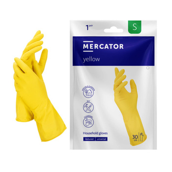 Rękawiczki gumowe S gospodarcze żółte lateksowe Ideall Yellow 1 para
