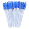Szczoteczka spiralka - do rzęs, 50 szt. - niebieska, kryształ